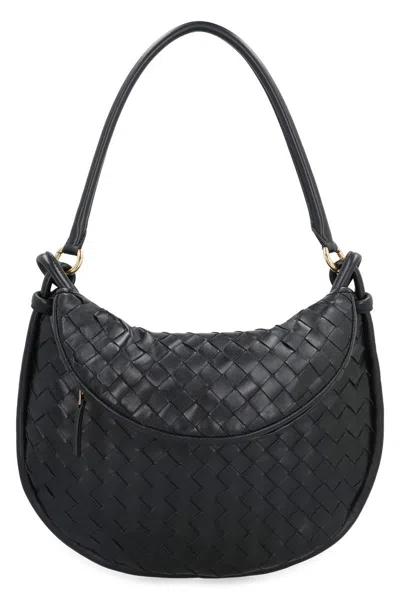 Bottega Veneta Medium Gemelli Leather Shoulder Bag In Black