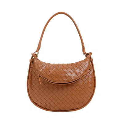 Bottega Veneta Medium Gemelli Leather Shoulder Bag In Brown