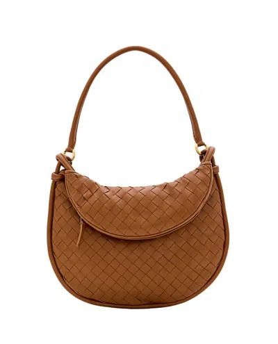 Bottega Veneta Medium Gemelli Leather Shoulder Bag In Brown