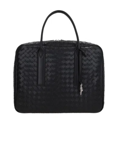 Bottega Veneta Medium Getaway Leather Holdall In Black