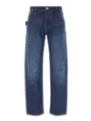 Bottega Veneta Blue Straight Jeans With Logo Patch In Denim Man In Blue