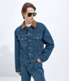 Bottega Veneta Denim Jacket Front Pockets Long Sleeves Collar In Blue