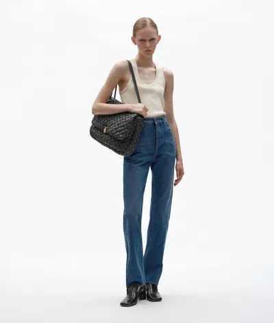 Bottega Veneta Medium Indigo Straight Leg Jeans In Blue