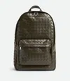 Bottega Veneta Medium Intrecciato Backpack In Kaki