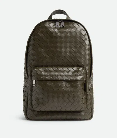 Bottega Veneta Medium Intrecciato Backpack In Kaki