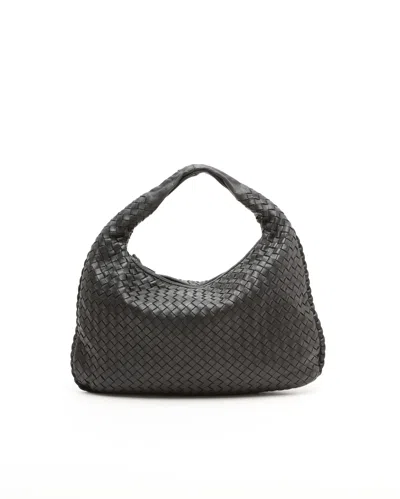Bottega Veneta Medium Intrecciato Hobo Bag In Black