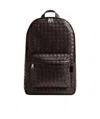 Bottega Veneta Medium Intrecciato Leather Backpack In Black