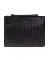 Bottega Veneta Medium Intrecciato Leather Pouch In Black