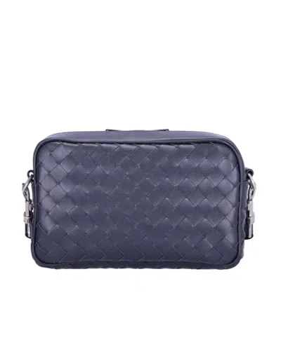 Bottega Veneta Medium Intrecciato Messenger Bag In Blue