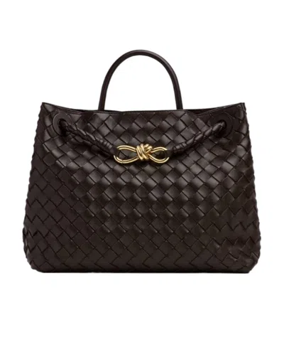 Bottega Veneta East-west Andiamo Leather Top Handle Bag In Black