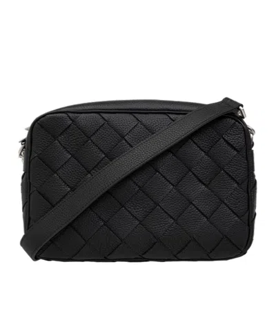 Bottega Veneta Medium Intreciato Camera Bag In Black