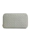 Bottega Veneta Medium Intreciato Clutch In Gray
