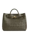 Bottega Veneta Andiamo Intrecciato Medium Leather Tote Bag In Green