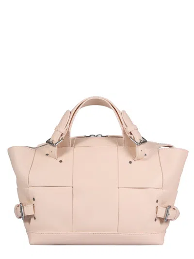 Bottega Veneta Medium Leather Bag With Removable Shoulder Strap In White