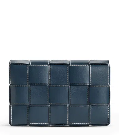 Bottega Veneta Medium Leather Cassette Cross-body Bag In Blue