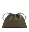 Bottega Veneta Medium Leather Dustbag Clutch Bag In Green