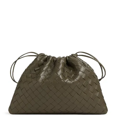 Bottega Veneta Medium Leather Dustbag Clutch Bag In Green