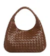 Bottega Veneta Medium Leather Intrecciato Campana Shoulder Bag In Gray