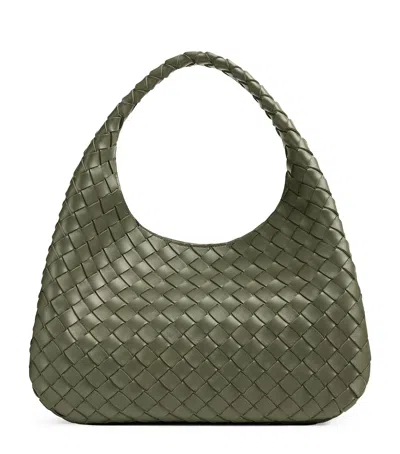BOTTEGA VENETA MEDIUM LEATHER INTRECCIATO CAMPANA SHOULDER BAG