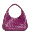 Bottega Veneta Medium Leather Intrecciato Campana Shoulder Bag In Purple