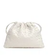 Bottega Veneta Medium Dustbag Intrecciato Leather Shoulder Bag In White