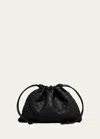 Bottega Veneta Medium Leather Pouch Bag In 1000 Black