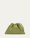 Bottega Veneta Medium Leather Pouch Bag In 2488 Matcha-gold