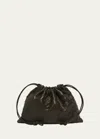 Bottega Veneta Medium Leather Pouch Bag In Black