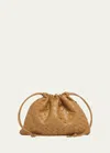 Bottega Veneta Medium Leather Pouch Bag In 9898 Dark Prdark