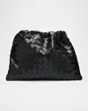 Bottega Veneta Medium Leather Pouch Bag In Black