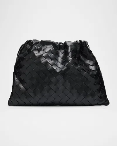 Bottega Veneta Medium Leather Pouch Bag In Black