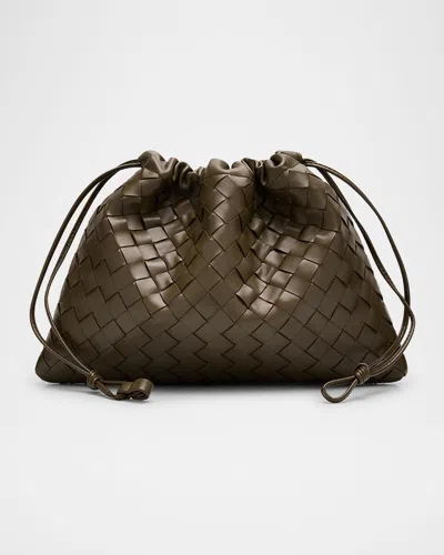 Bottega Veneta Medium Leather Pouch Bag In Green