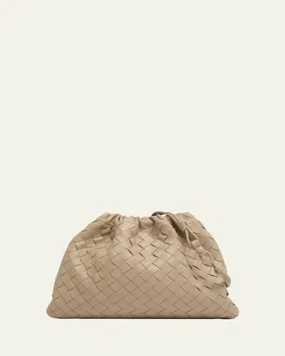 Bottega Veneta Medium Leather Pouch Bag In Neutral
