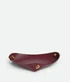 Bottega Veneta Medium Leather Tray With Metal Knots In Barolo