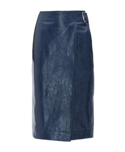 Bottega Veneta Medium Length Skirt In Blue