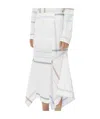 Bottega Veneta Exclusive Checked Cotton Midi Skirt In White