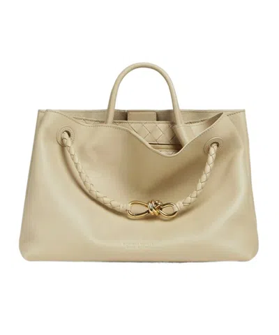 Bottega Veneta Medium Logo Shoulder Bag In Nude | ModeSens