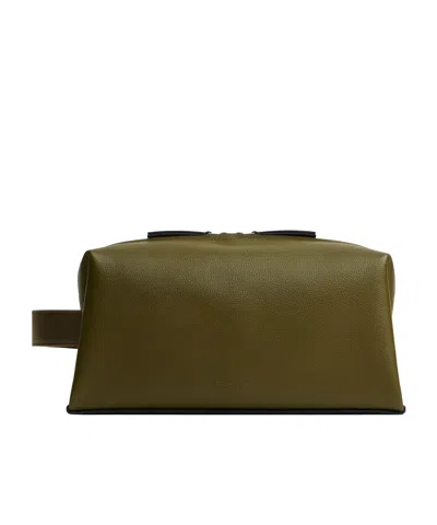 Bottega Veneta Medium Logo Toiletry Bag In Green