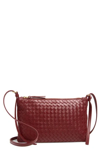 Bottega Veneta Medium Piccolo Intrecciato Leather Wallet On A Strap In Brown