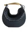 Bottega Veneta Large Leather Sardine Shoulder Bag In Black
