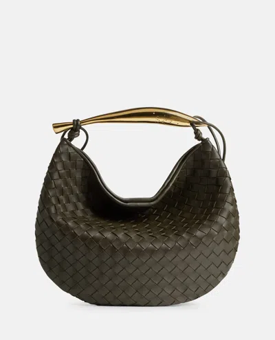Bottega Veneta Sardine Medium Intrecciato Leather Shoulder Bag In Green