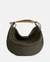 Bottega Veneta Sardine Medium Intrecciato Leather Shoulder Bag In Green