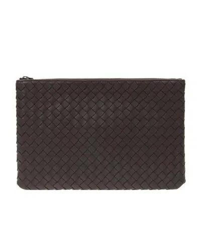Bottega Veneta Medium Woven Clutch In Brown