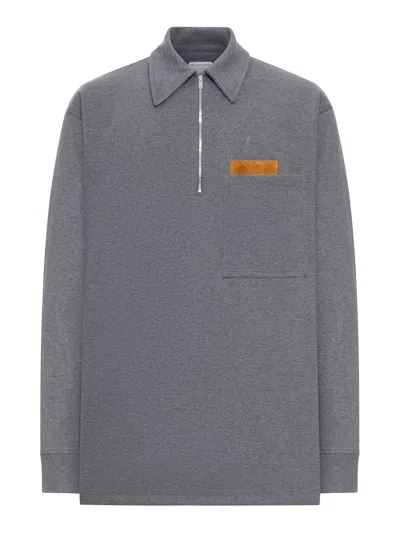 BOTTEGA VENETA MELANGE COTTON JERSEY POLO