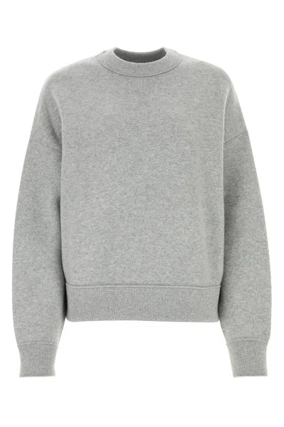 Bottega Veneta Melange Grey Cashmere Blend Sweater In Greymelange