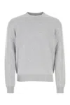 Bottega Veneta Grey Pullover With Intrecciato Patch On Elbows In Cashmere Man