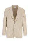 Bottega Veneta Giacca In Misto Viscosa Sabbia Melangè   Uomo In Neutral