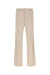 Bottega Veneta Sand Viscose Blend Wide Leg Trousers