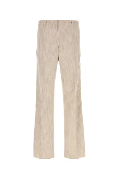 BOTTEGA VENETA MELANGE SAND VISCOSE BLEND PANT