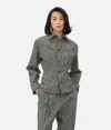 Bottega Veneta Gray Melange Viscose & Silk Shirt In Brown/grey/white